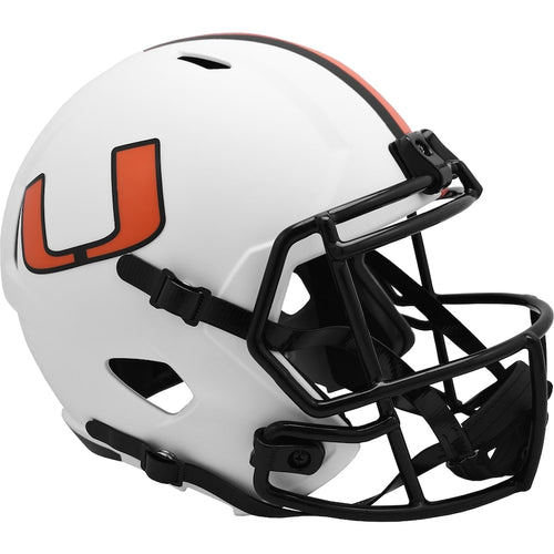 Miami Hurricanes Riddell LUNAR Alternate Revolution Speed Replica Football Helmet
