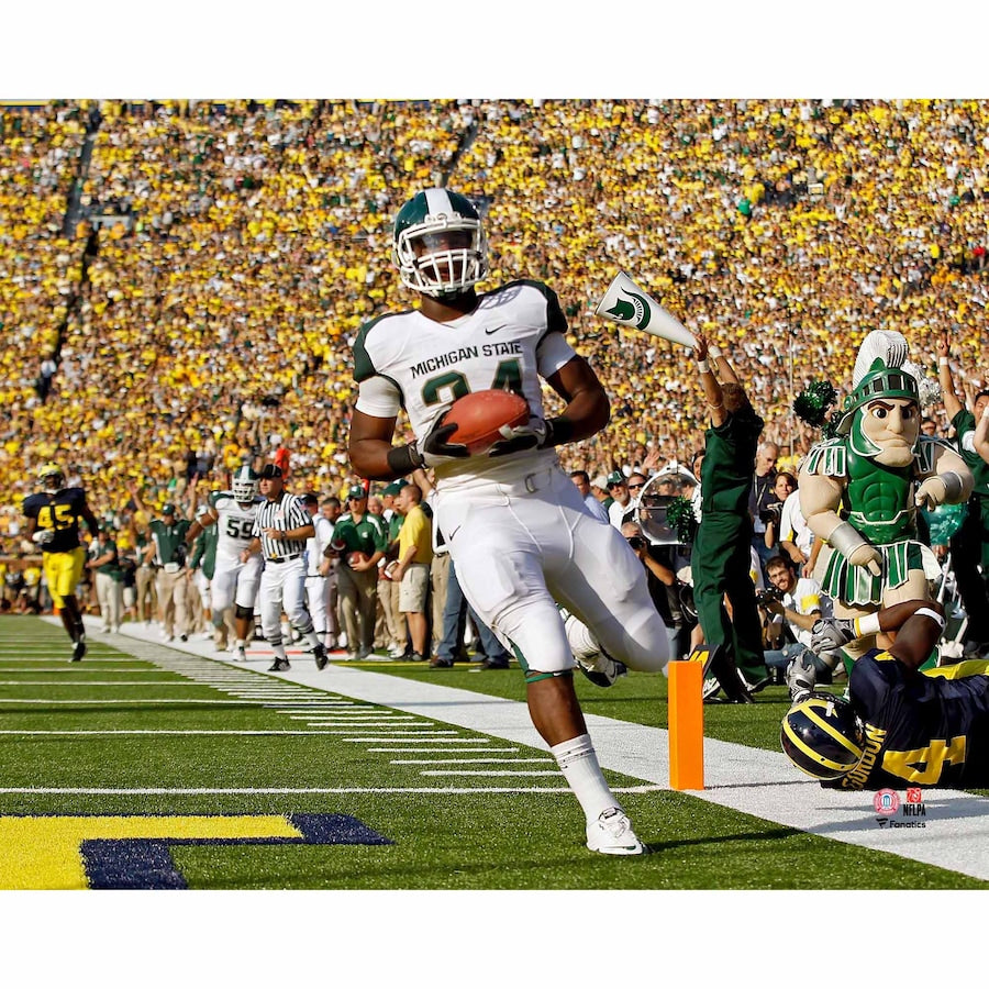 Le'Veon Bell Michigan State Spartans Unsigned Touchdown vs. Michigan Photograph