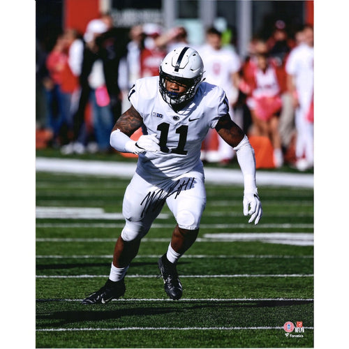Micah Parsons Penn State Nittany Lions Autographed 16'' x 20'' Defensive Stance White Photograph