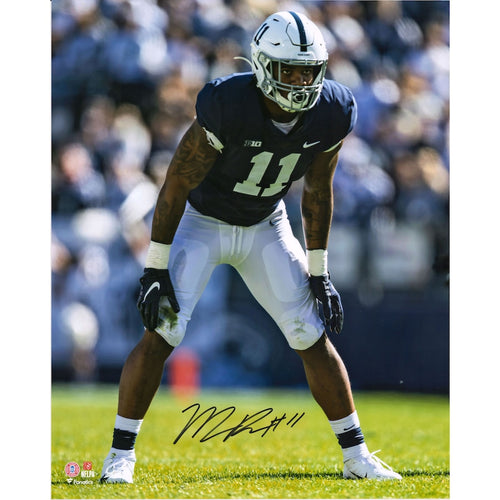 Micah Parsons Penn State Nittany Lions Autographed 16'' x 20'' Defensive Stance Blue Photograph