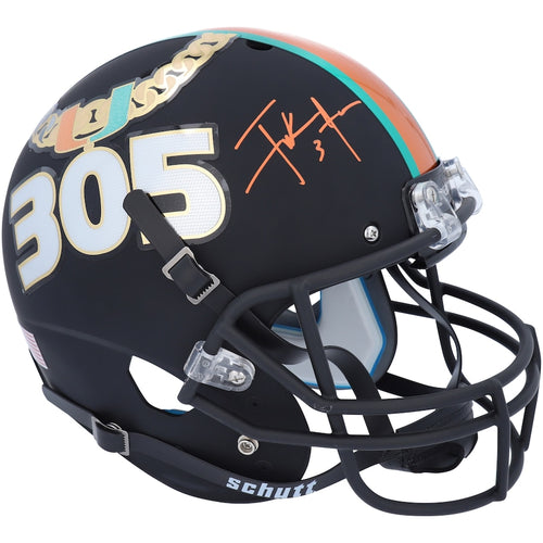 Frank Gore Miami Hurricanes Autographed Schutt Sports Turnover Chain Tradition Alternate Replica Helmet - Fanatics Exclusive