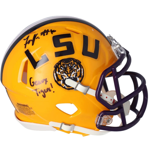 Terrace Marshall Jr. LSU Tigers Autographed Riddell Speed Mini Helmet with Inscription ''GEAUX TIGERS''