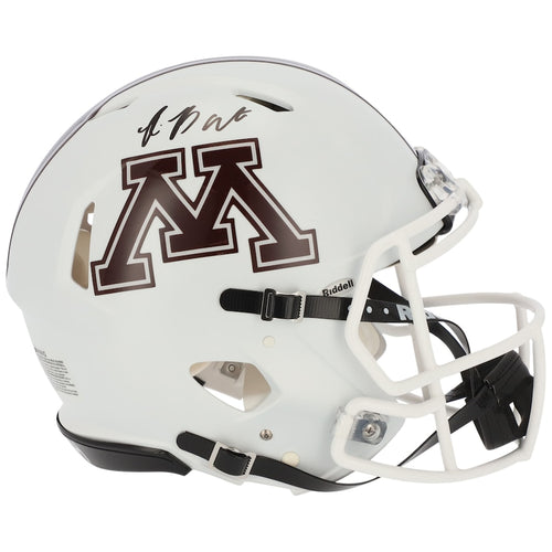 Rashod Bateman Minnesota Golden Gophers Autographed Riddell White Speed Authentic Helmet