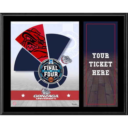 Gonzaga Bulldogs 2021 NCAA Men's Basketball Tournament March Madness Final Four Bound 12'' x 15'' Ticket Plaque