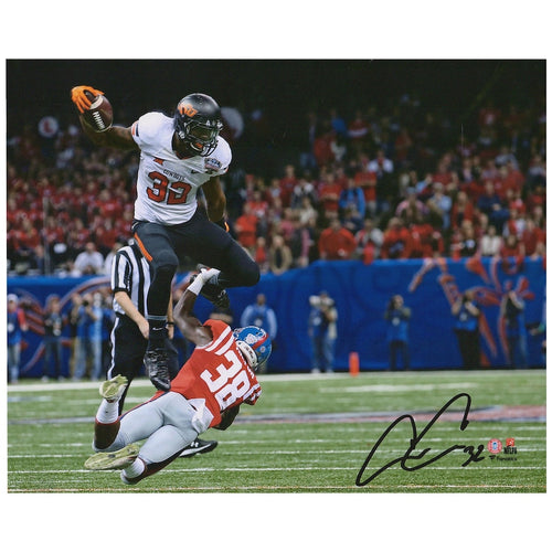 Chris Carson Oklahoma State Cowboys Autographed 8'' x 10'' Sugar Bowl Hurdle Photograph