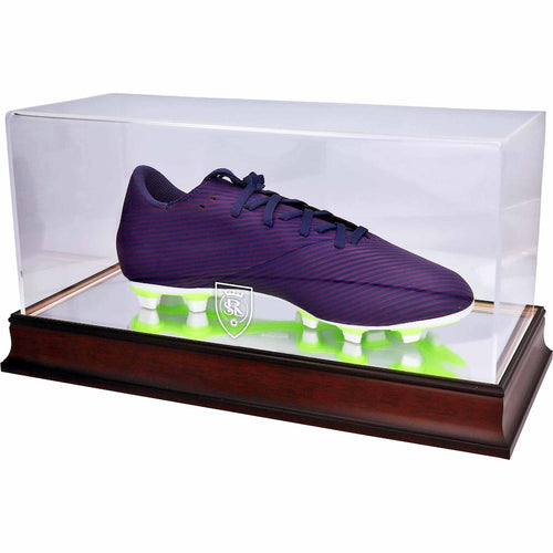 Real Salt Lake Mahogany Team Logo Soccer Cleat Display Case