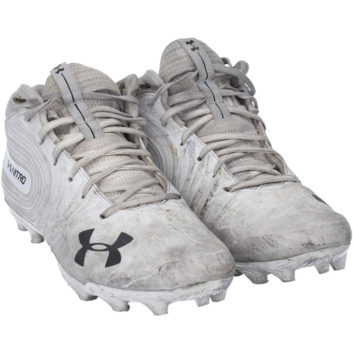 White Cal Bears Under Armour Team-Issued Cleats from the Football Program - Size 10.5