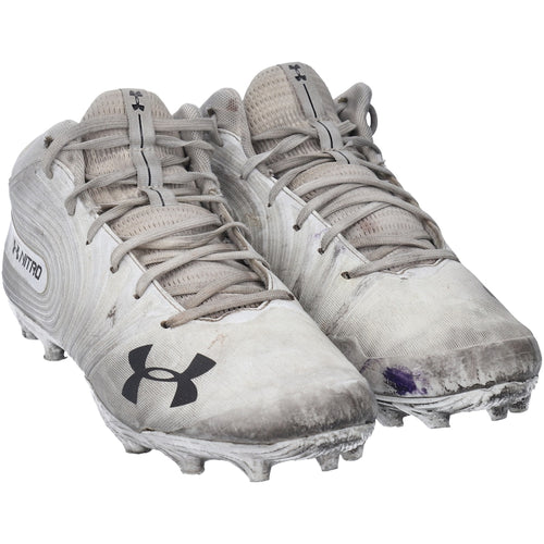 White Cal Bears Under Armour Team-Issued Cleats from the Football Program - Size 12.5