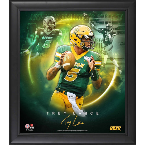 Trey Lance NDSU Bison Facsimile Signature Framed 15'' x 17'' Stars of the Game Collage