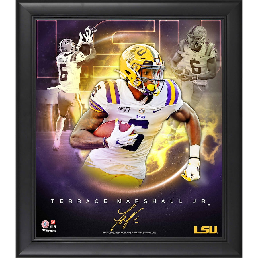 Terrace Marshall Jr. LSU Tigers Facsimile Signature Framed 15'' x 17'' Stars of the Game Collage