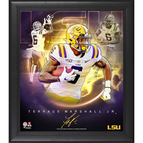 Terrace Marshall Jr. LSU Tigers Facsimile Signature Framed 15'' x 17'' Stars of the Game Collage
