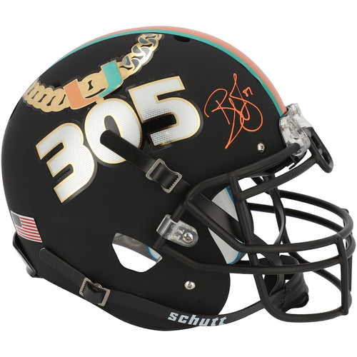 Reggie Wayne Miami Hurricanes Autographed Schutt Sports Turnover Chain Tradition Alternate Authentic Helmet - Fanatics Exclusive