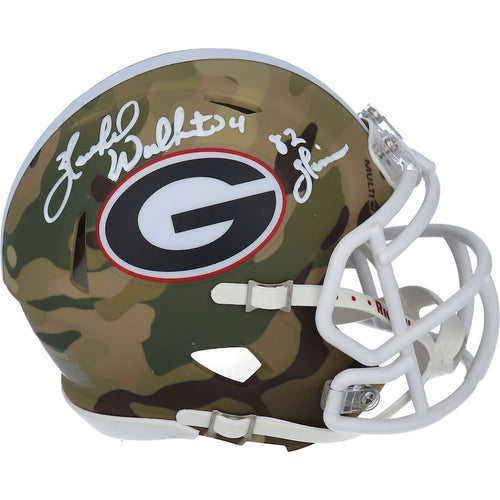 Herschel Walker Georgia Bulldogs Autographed Riddell Camo Speed Mini Helmet with ''82 Heisman'' Inscription