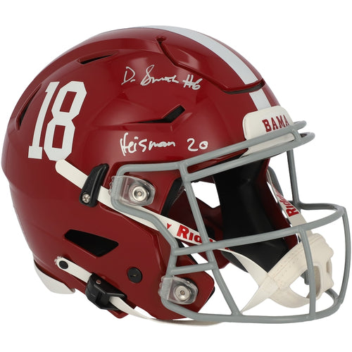 DeVonta Smith Alabama Crimson Tide Autographed Riddell Speed Flex Helmet with ''HEISMAN 20'' Inscription