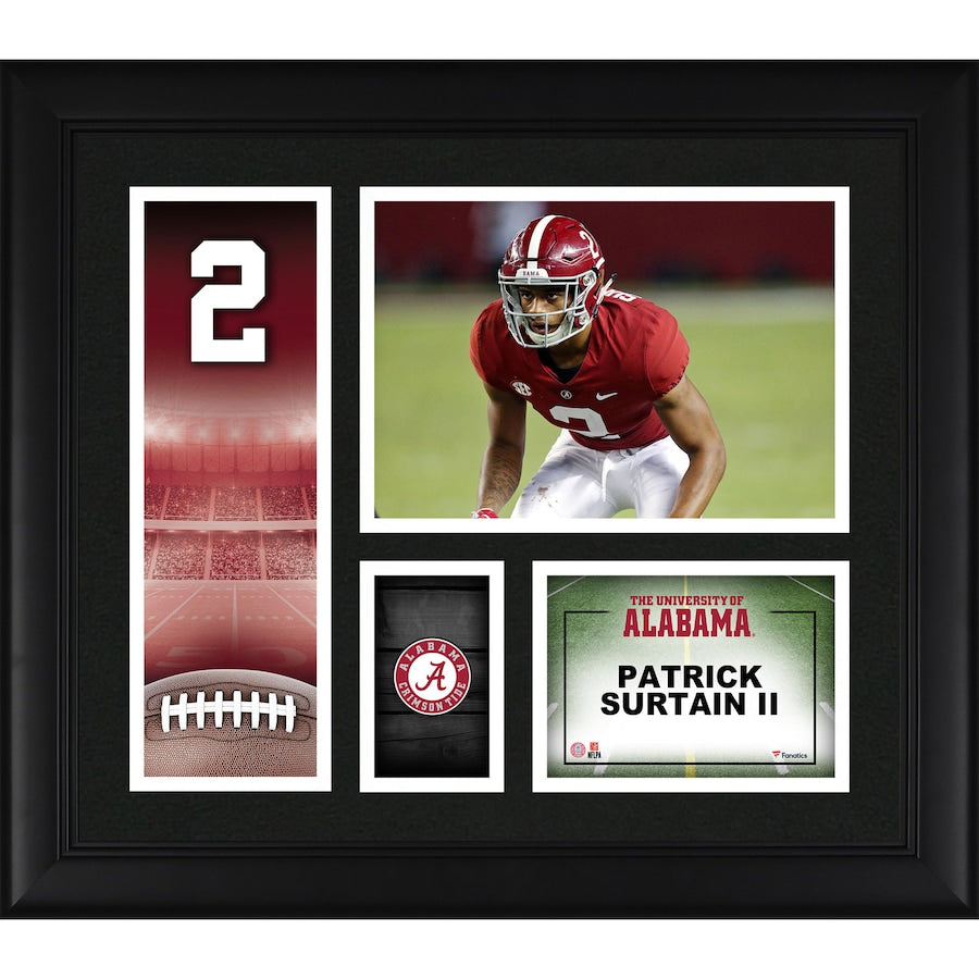 Patrick Surtain II Alabama Crimson Tide Framed 15'' x 17'' Player Core Collage