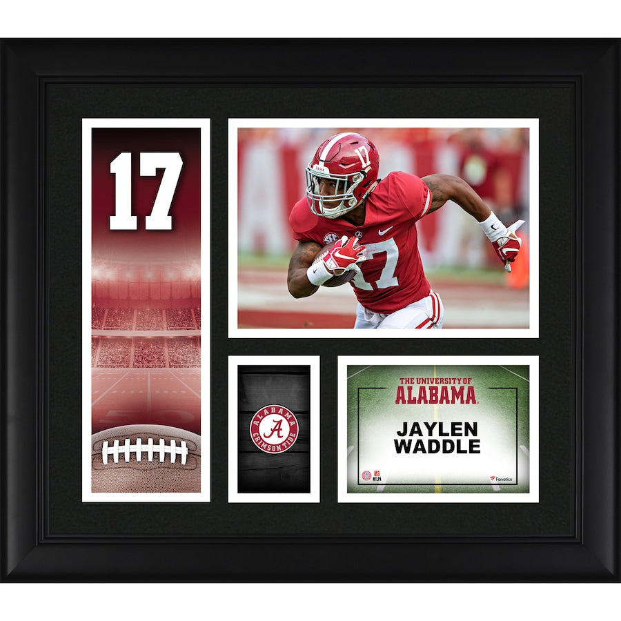 Jaylen Waddle Alabama Crimson Tide Framed 15'' x 17'' Player Core Collage