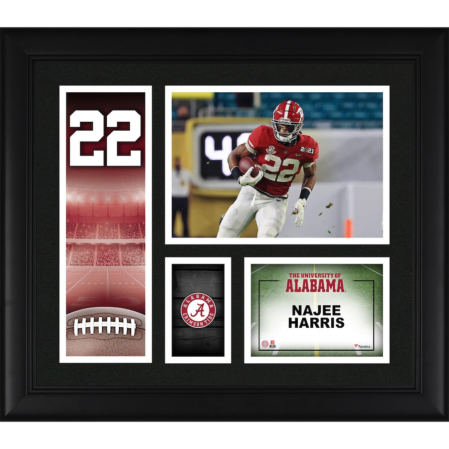 Najee Harris Alabama Crimson Tide Framed 15'' x 17'' Player Core Collage