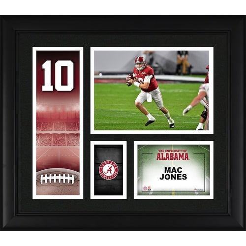 Mac Jones Alabama Crimson Tide Framed 15'' x 17'' Player Core Collage