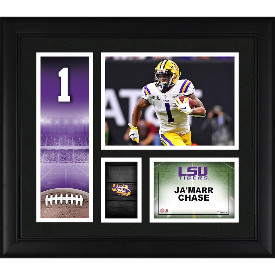 Ja'Marr Chase LSU Tigers Framed 15'' x 17'' Core Collage