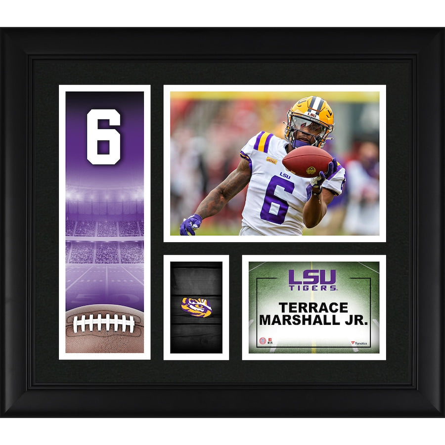Terrace Marshall Jr. LSU Tigers Framed 15'' x 17'' Core Collage