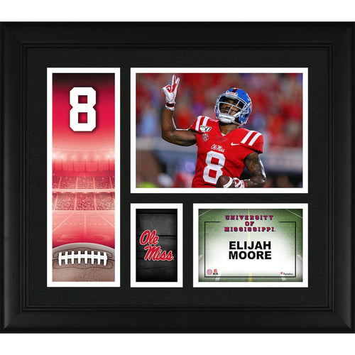 Elijah Moore Ole Miss Rebels Framed 15'' x 17'' Player Core Collage