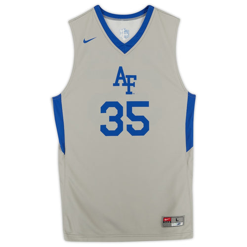 Air Force Falcons Nike Team-Issued #35 Gray Alternate Jersey from the Basketball Program - Size L