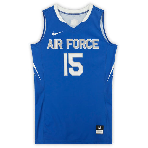 Air Force Falcons Team-Issued #15 Blue White and Gray Jersey from the Basketball Program - Size M