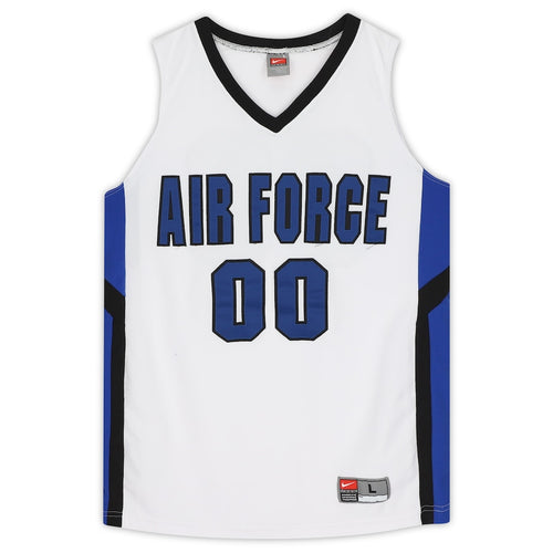 Air Force Falcons Team-Issued #00 White and Black Jersey from the Basketball Program - Size L