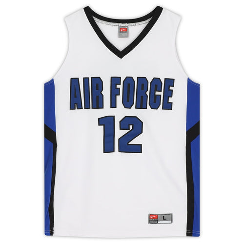 Air Force Falcons Team-Issued #12 White and Black Jersey from the Basketball Program - Size L