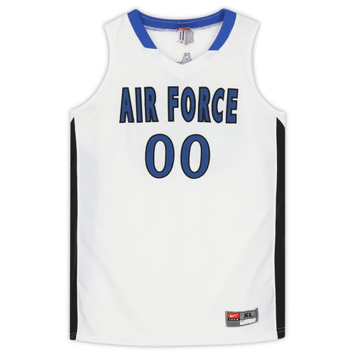 Air Force Falcons Team-Issued #00 White/Blue/Black Jersey from the Basketball Program - Size XL