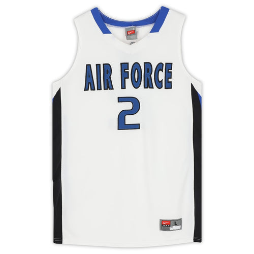Air Force Falcons Team-Issued #2 White Blue and Black Jersey from the Basketball Program - Size L