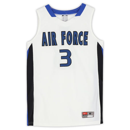 Air Force Falcons Team-Issued #3 White Blue and Black Jersey from the Basketball Program - Size M