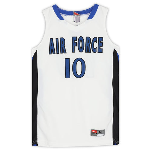 Air Force Falcons Team-Issued #10 White Blue and Black Jersey from the Basketball Program - Size M