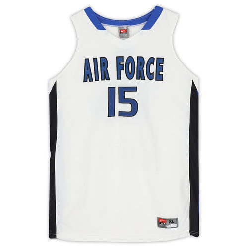 Air Force Falcons Team-Issued #15 White Blue and Black Jersey from the Basketball Program - Size XL