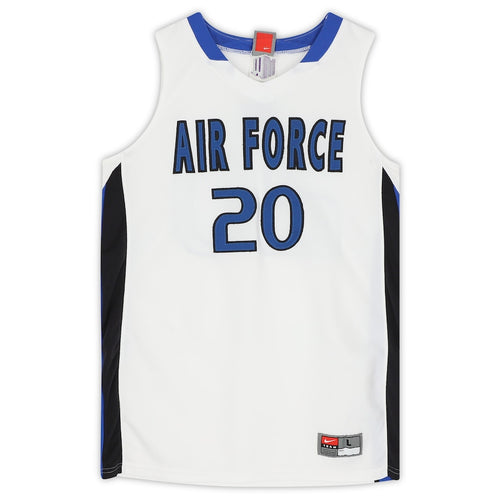 Air Force Falcons Team-Issued #20 White Blue and Black Jersey from the Basketball Program - Size L