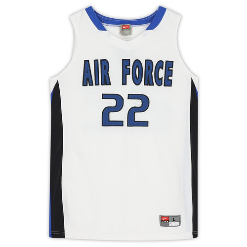 Air Force Falcons Team-Issued #22 White Blue and Black Jersey from the Basketball Program - Size L