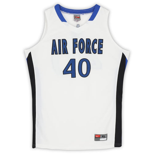 Air Force Falcons Team-Issued #40 White Blue and Black Jersey from the Basketball Program - Size XL