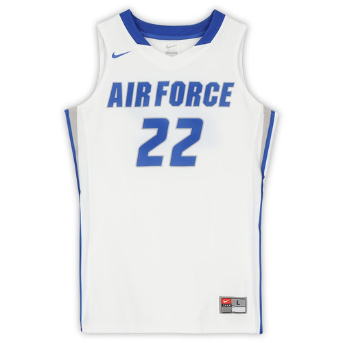 Air Force Falcons Team-Issued #22 White and Blue Jersey from the Basketball Program - Size L