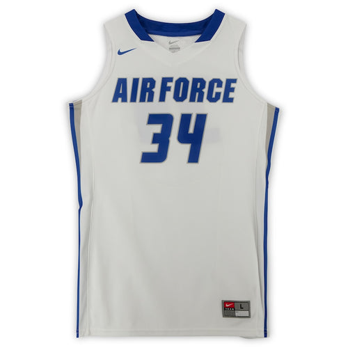 Air Force Falcons Team-Issued #34 White and Blue Jersey from the Basketball Program - Size L