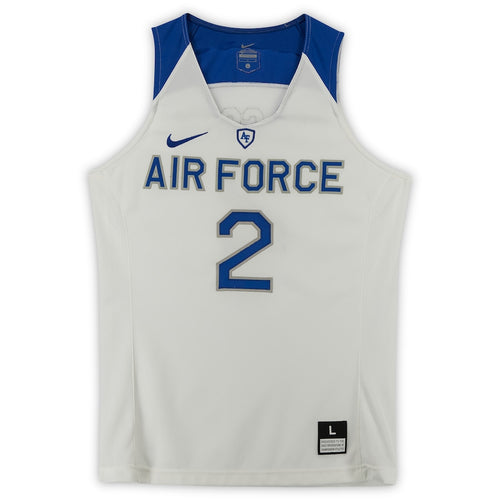 Air Force Falcons Team-Issued #2 White Blue and Gray Jersey from the Basketball Program - Size L