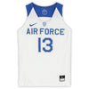 Air Force Falcons Nike Team-Issued #13 White Royal & Gray Jersey from the Basketball Program - Size L