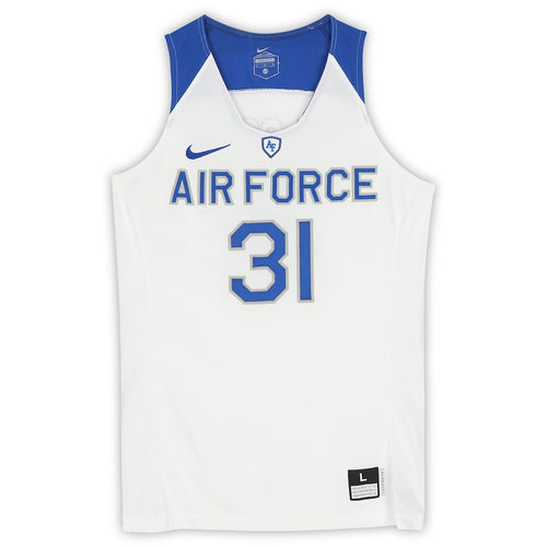 Air Force Falcons Team-Issued #31 White Blue and Gray Jersey from the Basketball Program - Size L+2