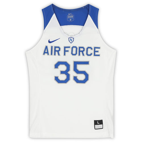 Air Force Falcons Team-Issued #35 White Blue and Gray Jersey from the Basketball Program - Size L
