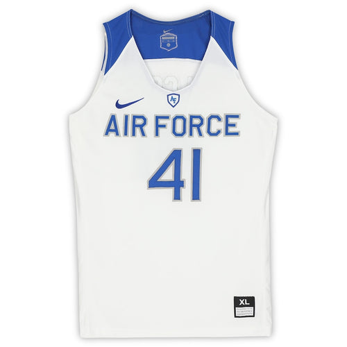 Air Force Falcons Nike Team-Issued #41 White Royal & Gray Jersey from the Basketball Program - Size XL