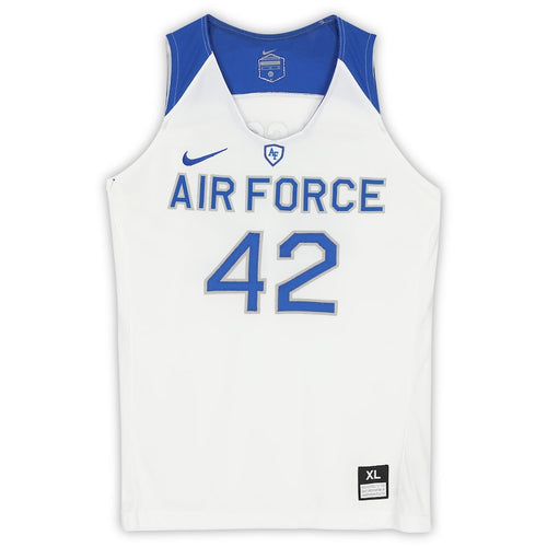 Air Force Falcons Nike Team-Issued #42 White Royal & Gray Jersey from the Basketball Program - Size XL