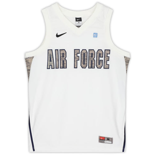 Air Force Falcons Nike Team-Issued White & Green Camouflage Jersey from the Basketball Program - Size M