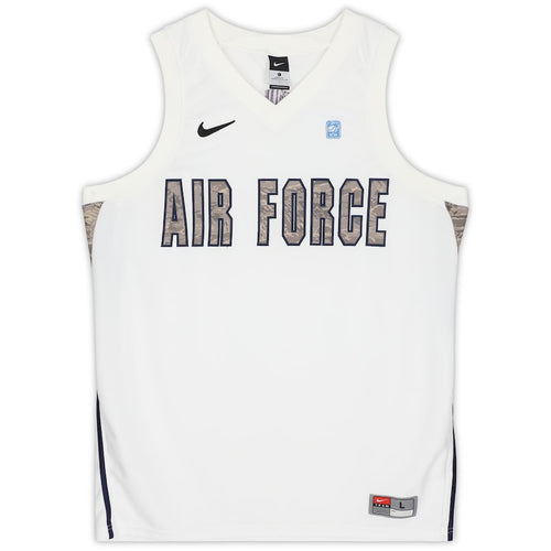 Air Force Falcons Nike Team-Issued White & Green Camouflage Jersey from the Basketball Program - Size L