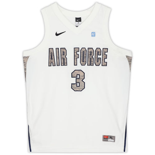 Air Force Falcons Nike Team-Issued #3 White & Green Camouflage Jersey from the Basketball Program - Size XL