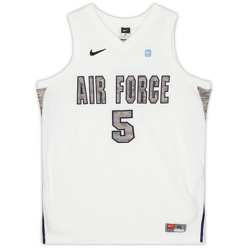 Air Force Falcons Nike Team-Issued #5 White & Green Camouflage Jersey from the Basketball Program - Size XL
