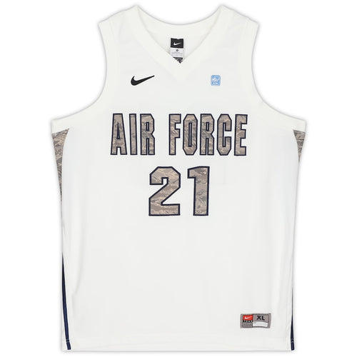 Air Force Falcons Nike Team-Issued #21 White & Green Camouflage Jersey from the Basketball Program - Size XL